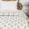 Multicolor Floral Print Soft Cotton Machin Quilts & Comforters