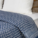 Bed Quilt Indigo Blue Wave Printed Pure Cotton Online