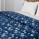 Indigo Blue Abstract Design Pure Cotton Machin Quilts