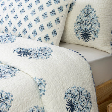 Hand Block Plant Print Machine Quilts & Comforters Online