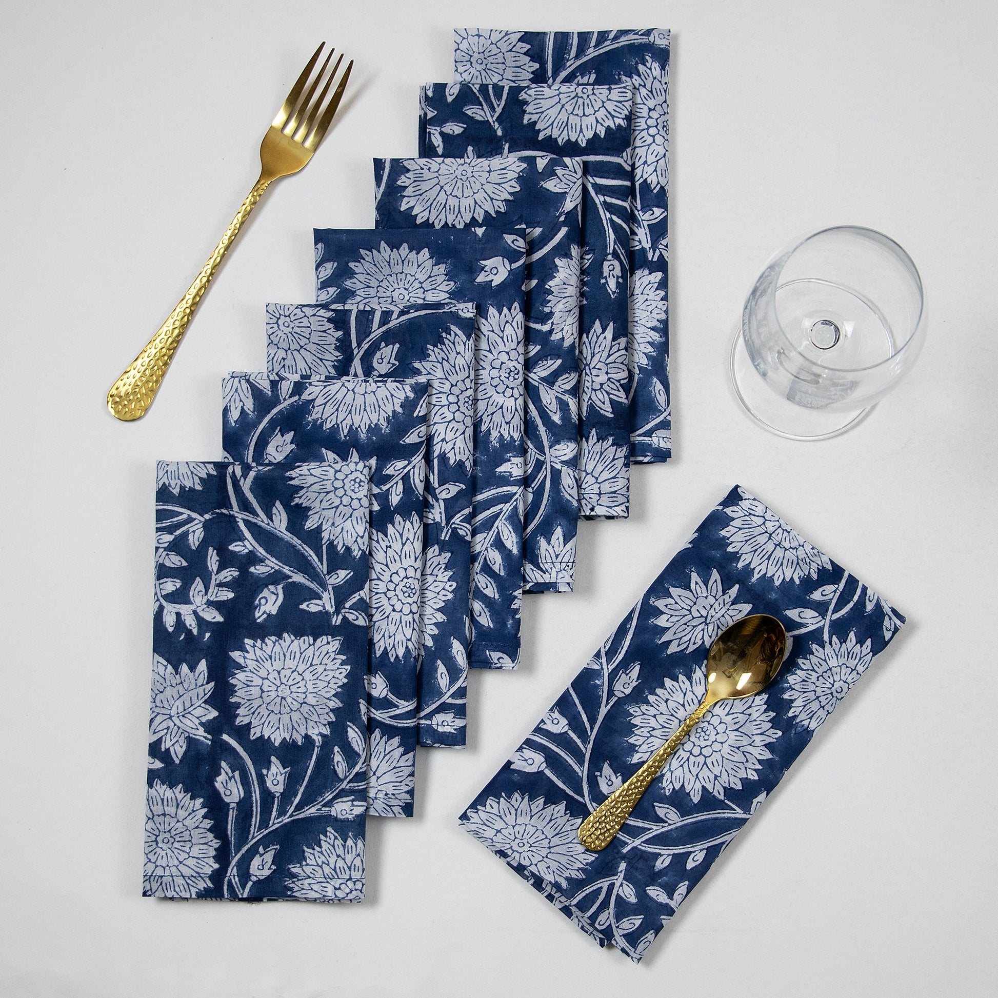 Soft Napkins Beautiful Flower Print Cotton Eco Friendly