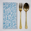 Indian Hand Block Printed Cotton Organic Napkins Sky Blue Online