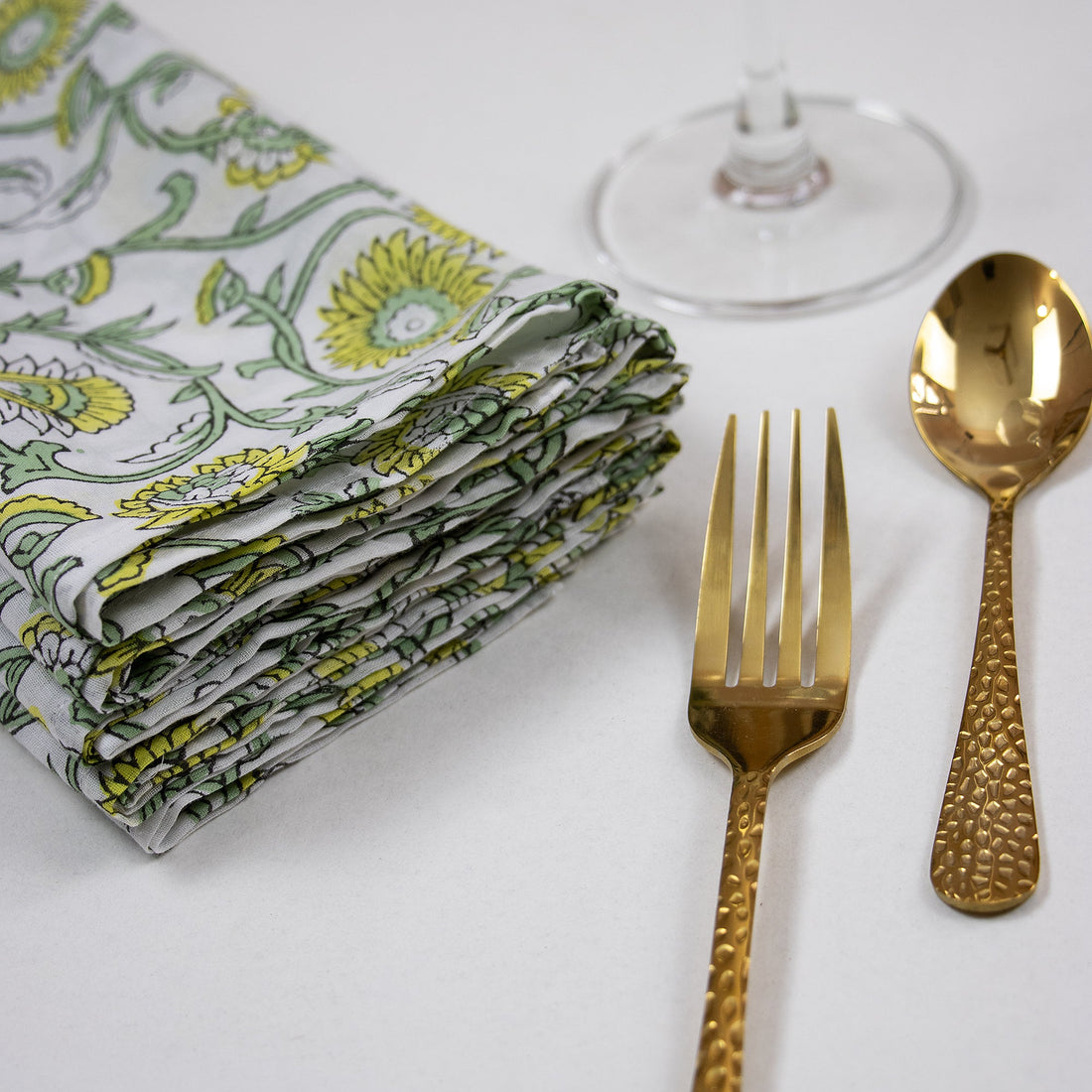 Green Handmade Soft Cotton Dining Table Napkins Online