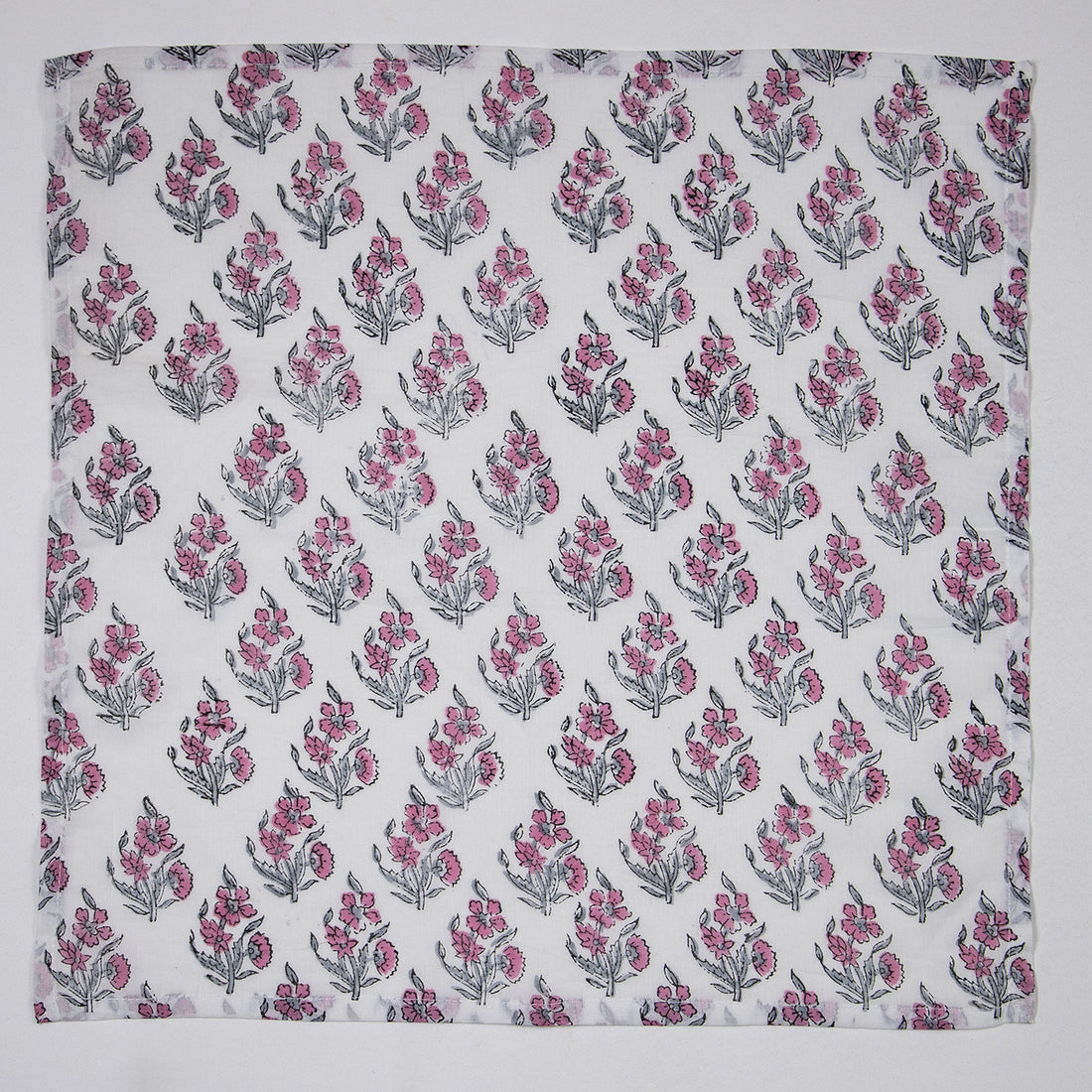 Light Pink Floral Printed Pure Cotton Table Napkins Online