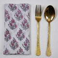 Light Pink Floral Printed Pure Cotton Table Napkins Online