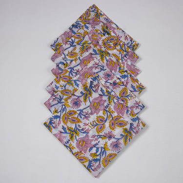 Multicolor Floral Printed 100% Cotton Cloth Napkins Online