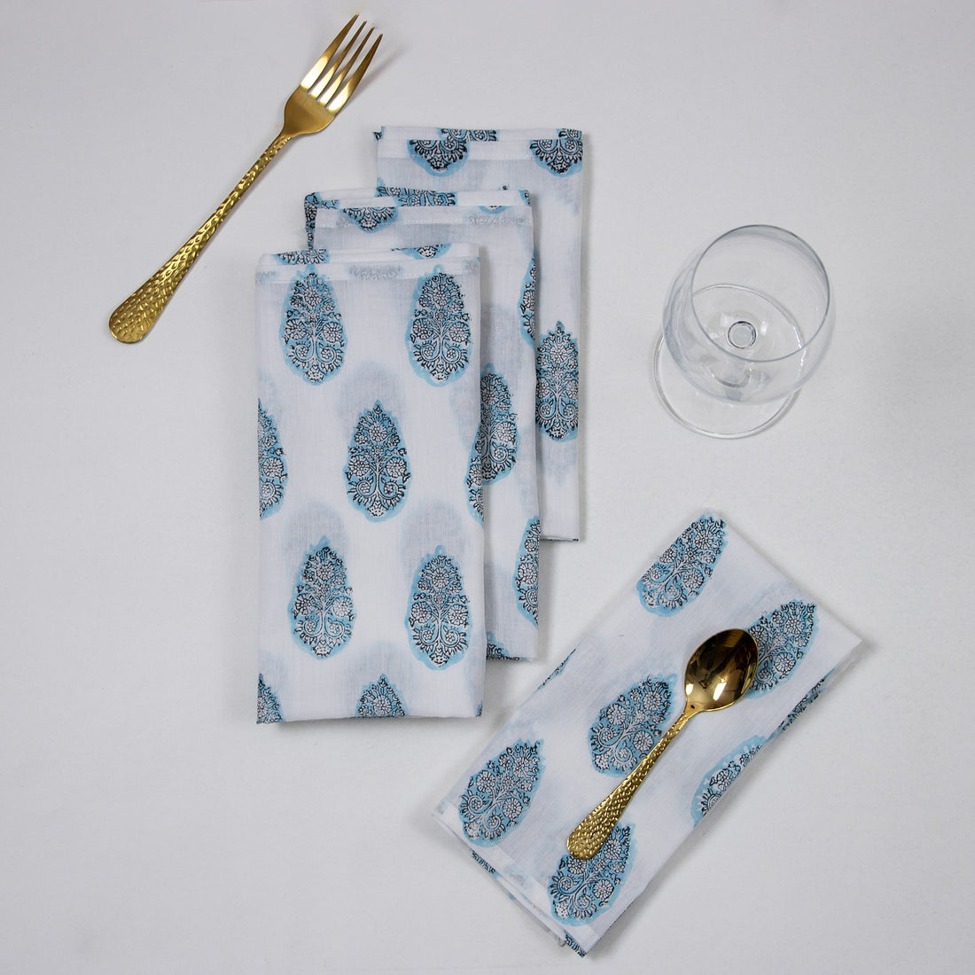 Dining Table Napkins: Softest Floral Block Printed Cotton Reusable Online