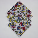 Softest Floral Block Printed Cotton Reusable Dining Table Napkins