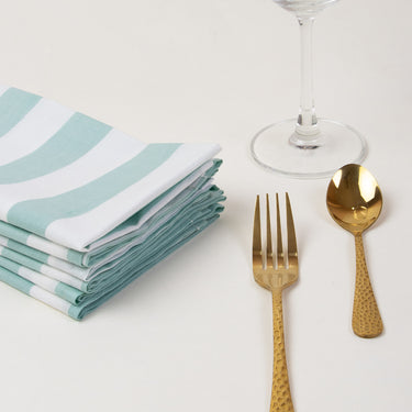 Hand Block Stripes Print Reusable Cotton Napkins Online