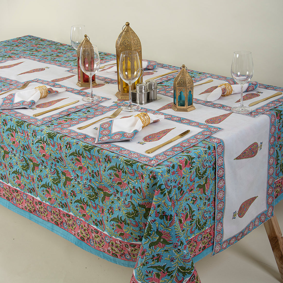 Hand Block Print Cotton Table Cover Online