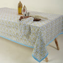 Green Floral Print Cotton 8 Seater Dining Table Cover Online