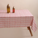 Traditional Hand Block Pink Printed Cotton Table Cover Online