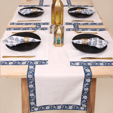 Hand Block Floral Printed Cotton Table Runner Online
