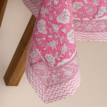 Best Gift Beautiful Hand Block Floral Printed Tablecloth With Napkins