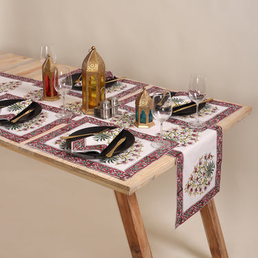 Hand Block Floral Printed Cotton Center Table Runner Online