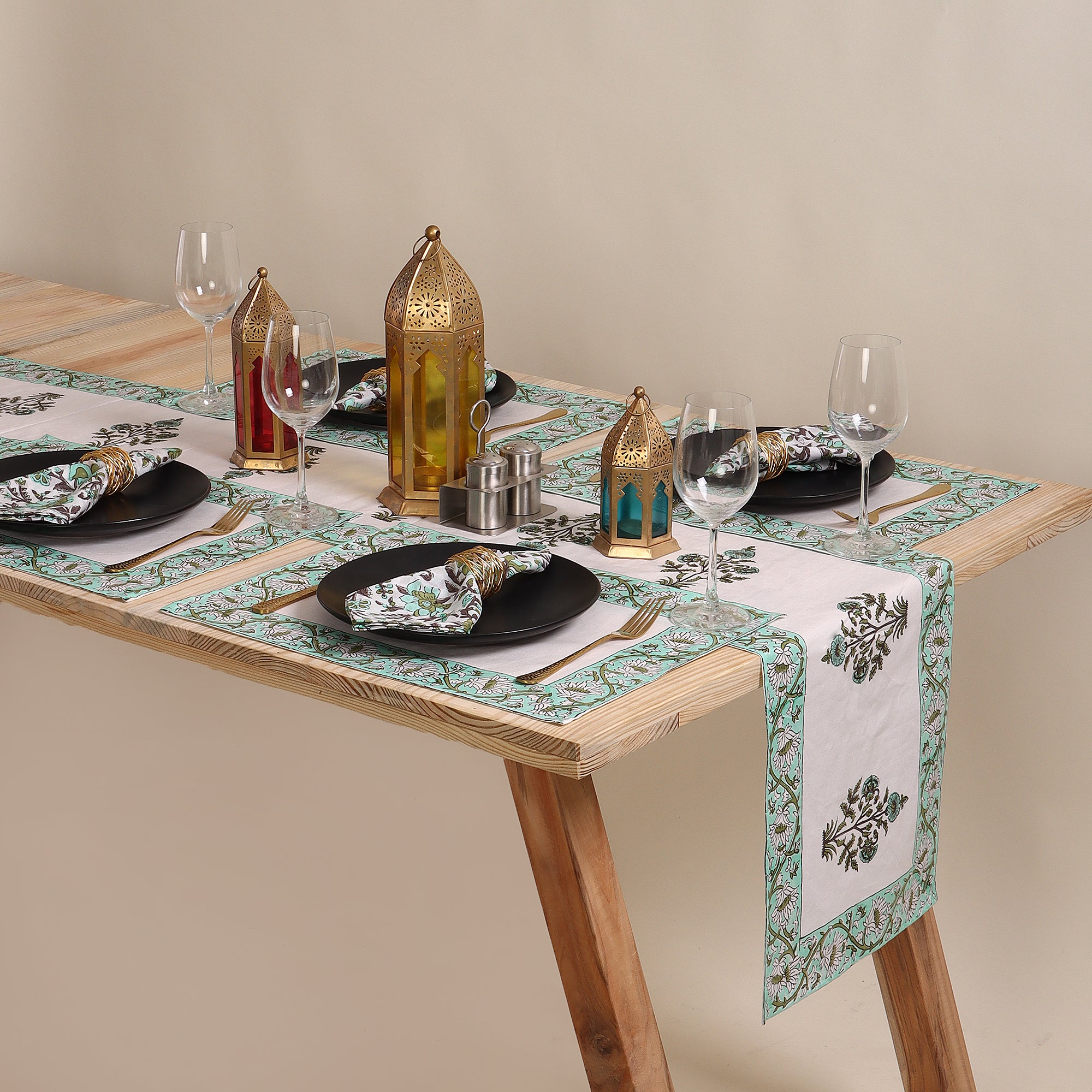 Hand Block Printed Soft Cotton Dining Table Runner Online
