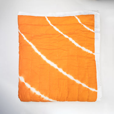 Orange Tie and Dye Pure Cotton Jaipuri Quilt Online