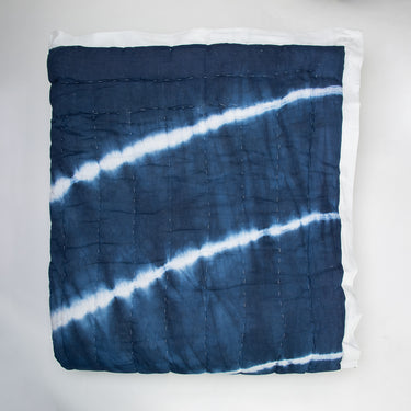 Blue Tie Dye Cotton Jaipuri Blanket For Winter Online