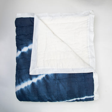 Blue Tie Dye Cotton Jaipuri Blanket For Winter Online