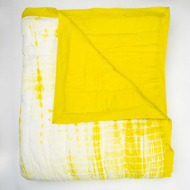 Handmade Yellow Tie Dye Cotton Jaipuri Razai