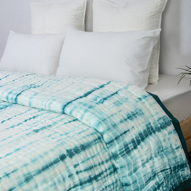 Traditional Handmade Blue Tie Dye Cotton Jaipuri Razai