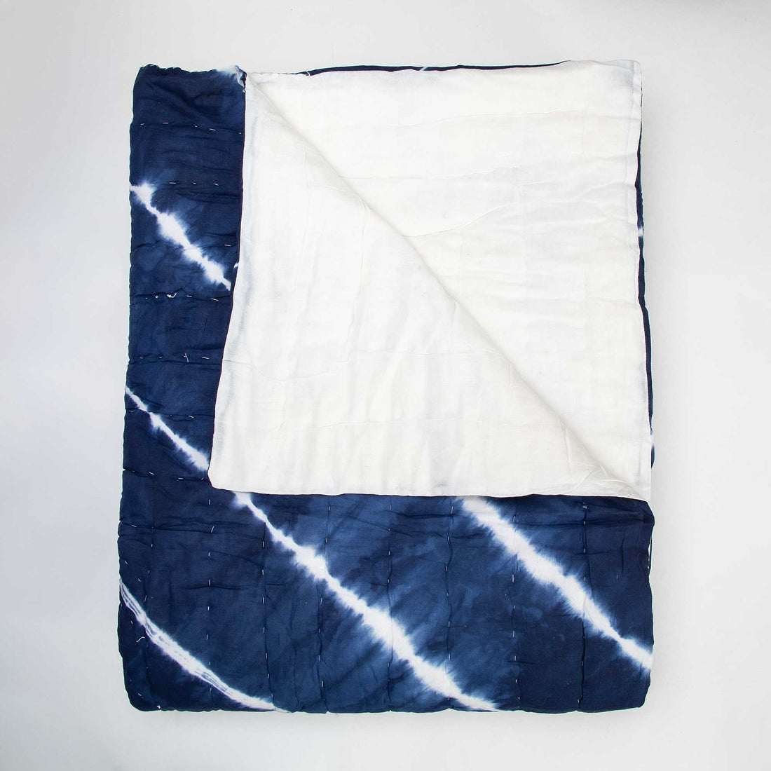 White Stripes Tie Dye Cotton Original Jaipuri Razai Double Bed