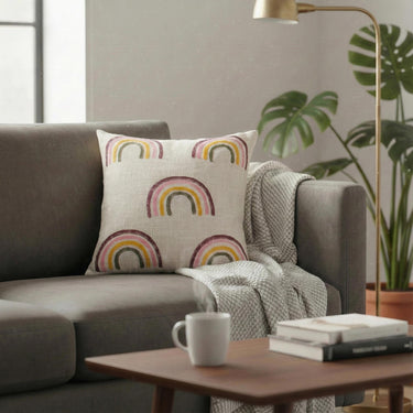 Rainbow Block Printed Cushion Covers 16x16 set of 5