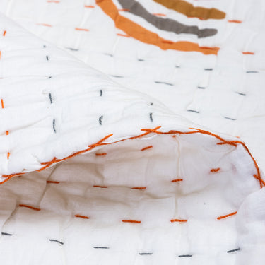 Rainbow Printed Cotton Kantha Soft Baby Blanket