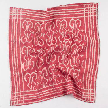 Red Cotton Hand Block Print Bandana For Women & Men