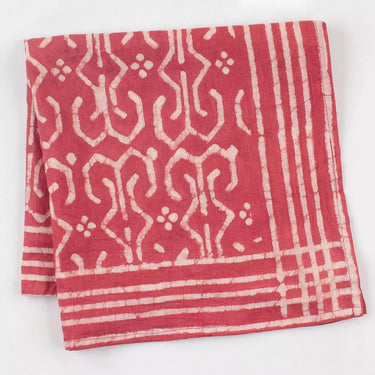 Red Cotton Hand Block Print Bandana For Women & Men