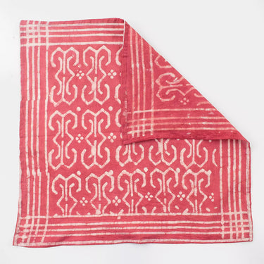 Red Cotton Hand Block Print Bandana For Women & Men