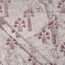 Red Floral Cotton Hand Block Printed Fabric