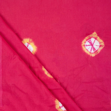 Red Polkas Dots Tie Dye Shibori Cotton Fabric
