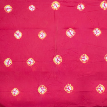 Red Polkas Dots Tie Dye Shibori Cotton Fabric