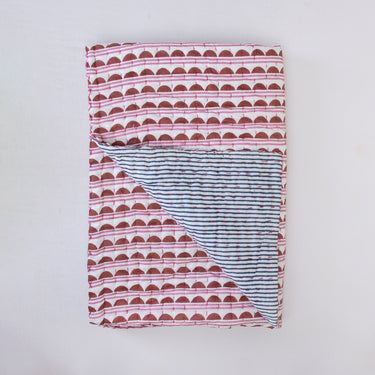 Reversible Hand Block Printed Cotton Warm Baby Blanket
