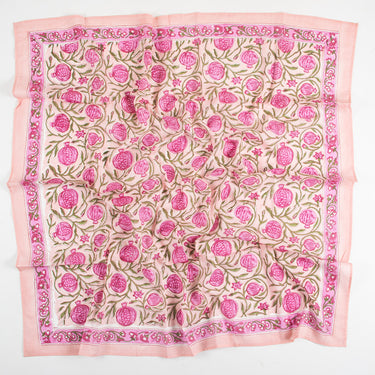 Pink Hand Block Print Cotton Women Scarf