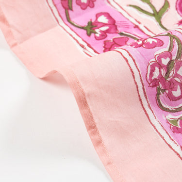 Pink Hand Block Print Cotton Women Scarf