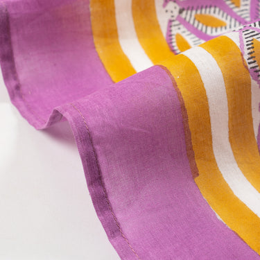 Pink Hand Block Print Cotton Women Scarf