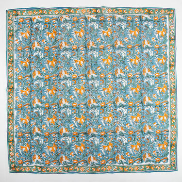 Blue Hand Block Print Cotton Women Scarf
