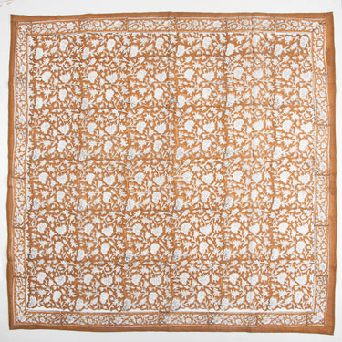 Brown Hand Block Print Cotton Women Scarf