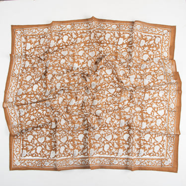 Brown Hand Block Print Cotton Women Scarf