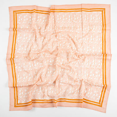 Orange Hand Block Print Cotton Women Scarf