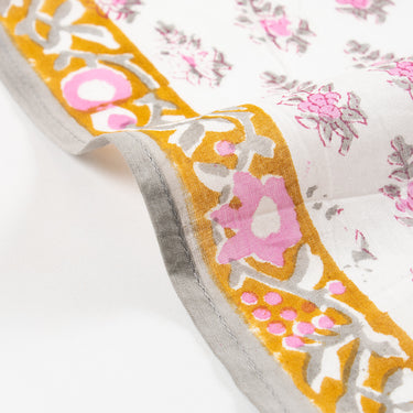 Pink Hand Block Print Cotton Women Scarf