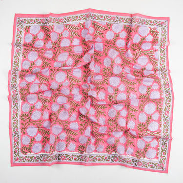 Pink Hand Block Print Cotton Women Scarf