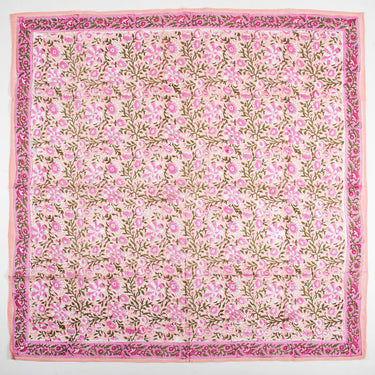 Pink Hand Block Print Cotton Women Scarf