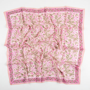 Pink Hand Block Print Cotton Women Scarf