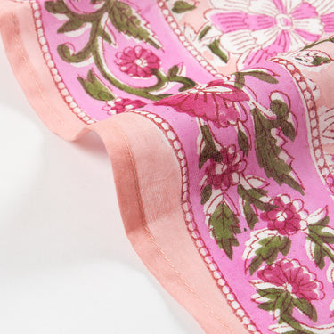 Pink Hand Block Print Cotton Women Scarf