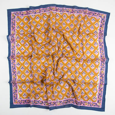 Bronze Hand Block Print Cotton Women Scarf