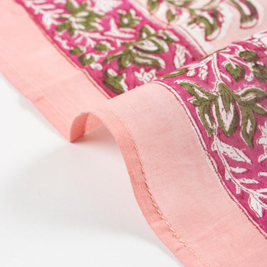 Pink Hand Block Print Cotton Women Scarf