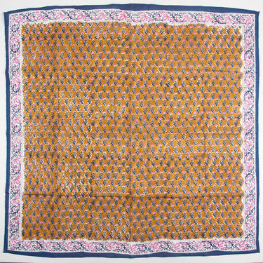 Brown Hand Block Print Cotton Women Scarf